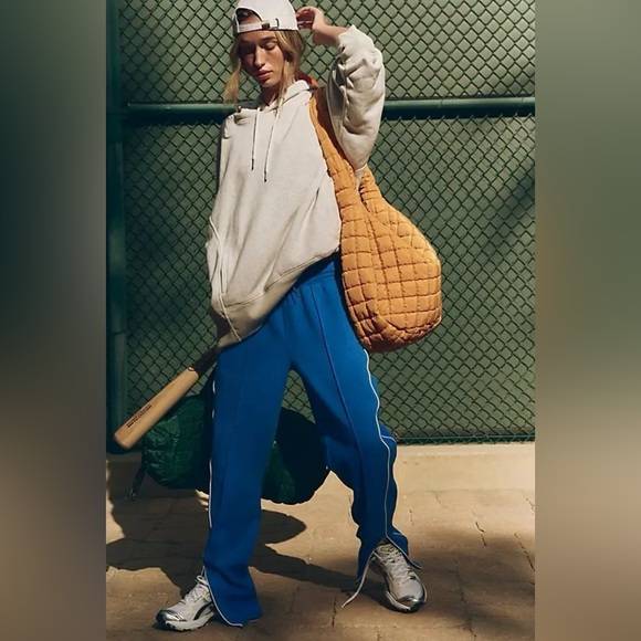 Free People Movement Hop To It Track Pants - Stellar Blue Size Medium - Picture 2 of 13